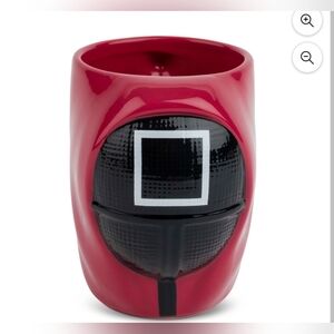 Squid Games Netflix Show Ceramic Square Red Black Collectible Guard Mask Mug 3D